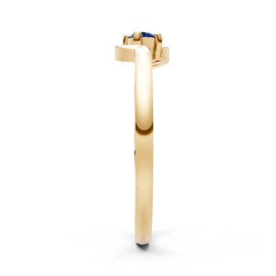Blue Sapphire Petite Solitaire Orion Ring