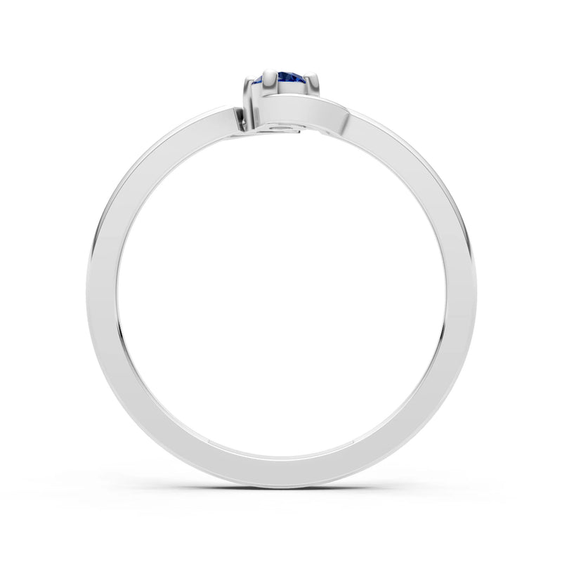 Blue Sapphire Petite Solitaire Orion Ring