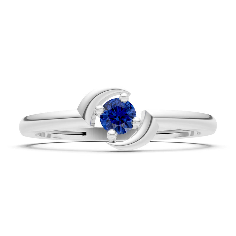Blue Sapphire Petite Solitaire Orion Ring