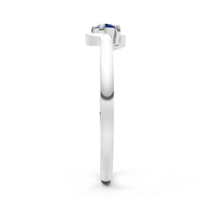 Blue Sapphire Petite Solitaire Orion Ring
