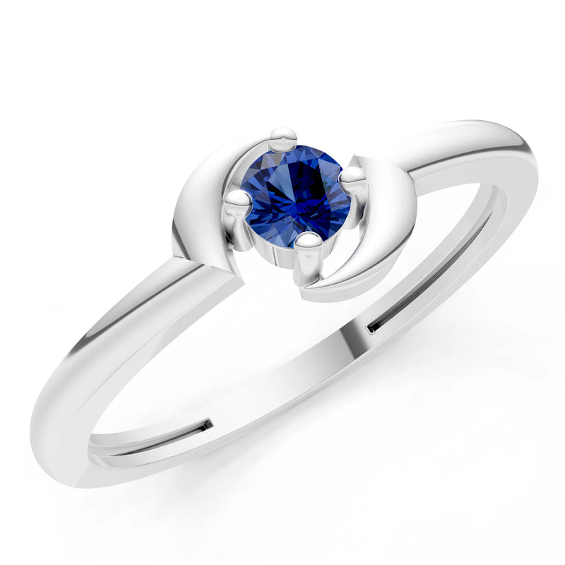 Blue Sapphire Petite Solitaire Orion Ring