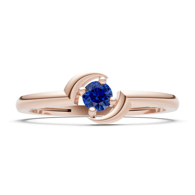 Blue Sapphire Petite Solitaire Orion Ring