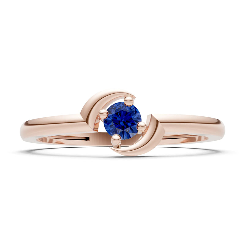 Blue Sapphire Petite Solitaire Orion Ring