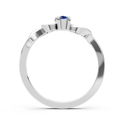 Double Knot Tiny Solitaire Andromeda Twist Ring - Round