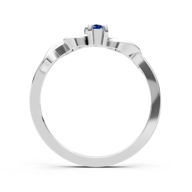 Double Knot Tiny Solitaire Andromeda Twist Ring - Round