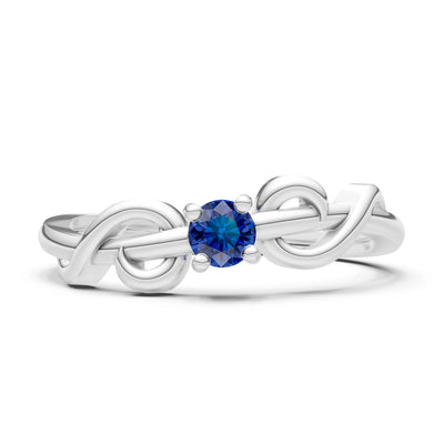 Double Knot Tiny Solitaire Andromeda Twist Ring - Round