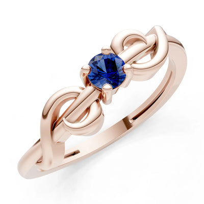 Double Knot Tiny Solitaire Andromeda Twist Ring - Round