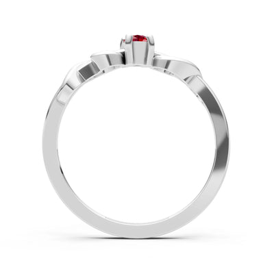 Double Knot Tiny Solitaire Andromeda Twist Ring - Round