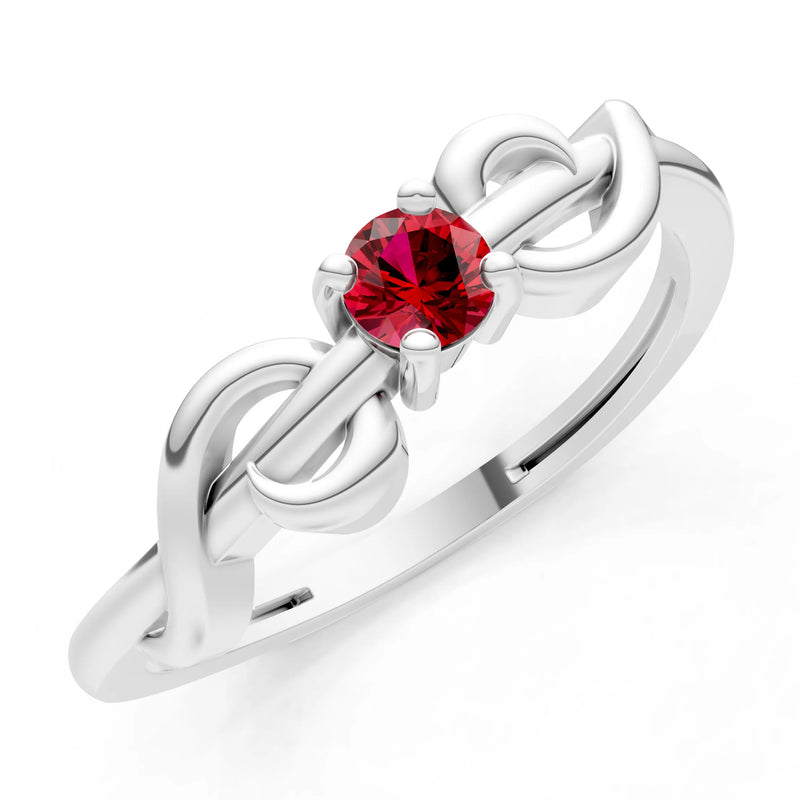 Double Knot Tiny Solitaire Andromeda Twist Ring - Round