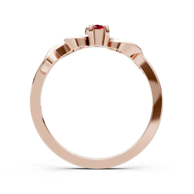 Double Knot Tiny Solitaire Andromeda Twist Ring - Round
