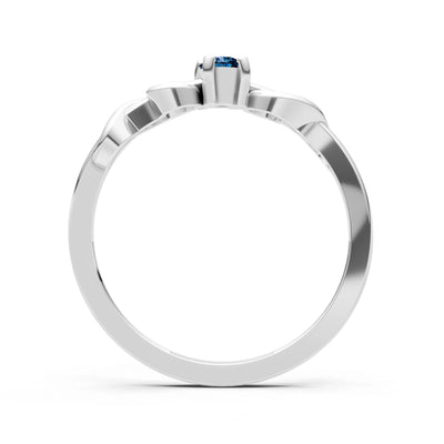 Double Knot Tiny Solitaire Andromeda Twist Ring - Round