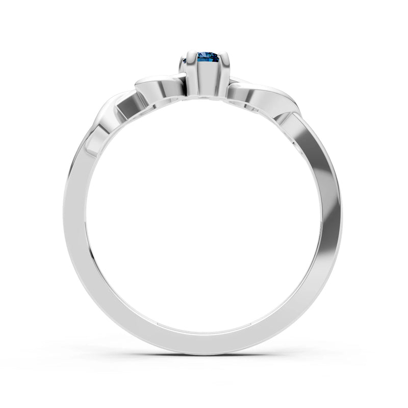 Double Knot Tiny Solitaire Andromeda Twist Ring - Round
