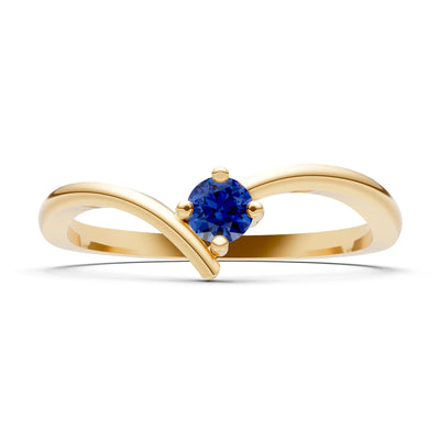 Asymmetrical Solitaire Sirius Ring