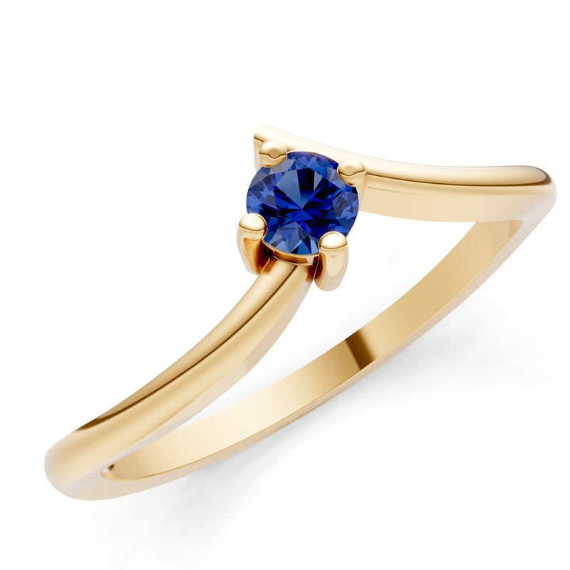 Asymmetrical Solitaire Sirius Ring