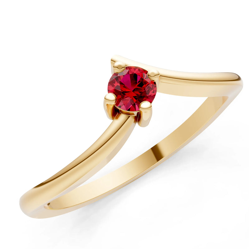 Asymmetrical Solitaire Sirius Ring