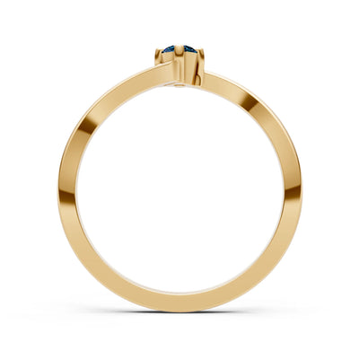 Asymmetrical Solitaire Sirius Ring