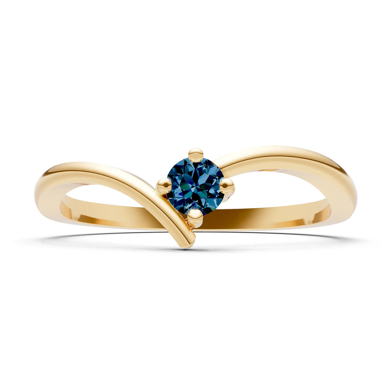 Asymmetrical Solitaire Sirius Ring