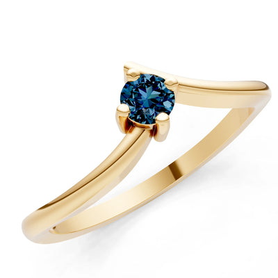 Asymmetrical Solitaire Sirius Ring