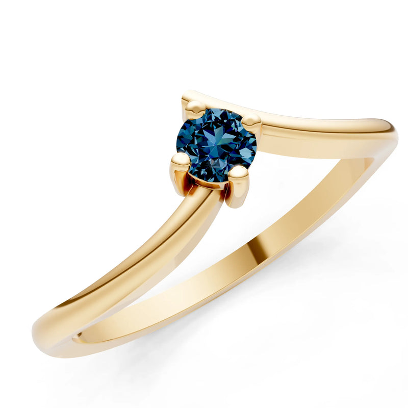 Asymmetrical Solitaire Sirius Ring