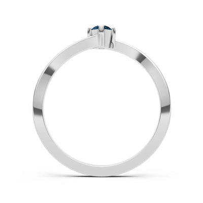 Asymmetrical Solitaire Sirius Ring