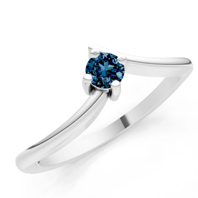 Asymmetrical Solitaire Sirius Ring