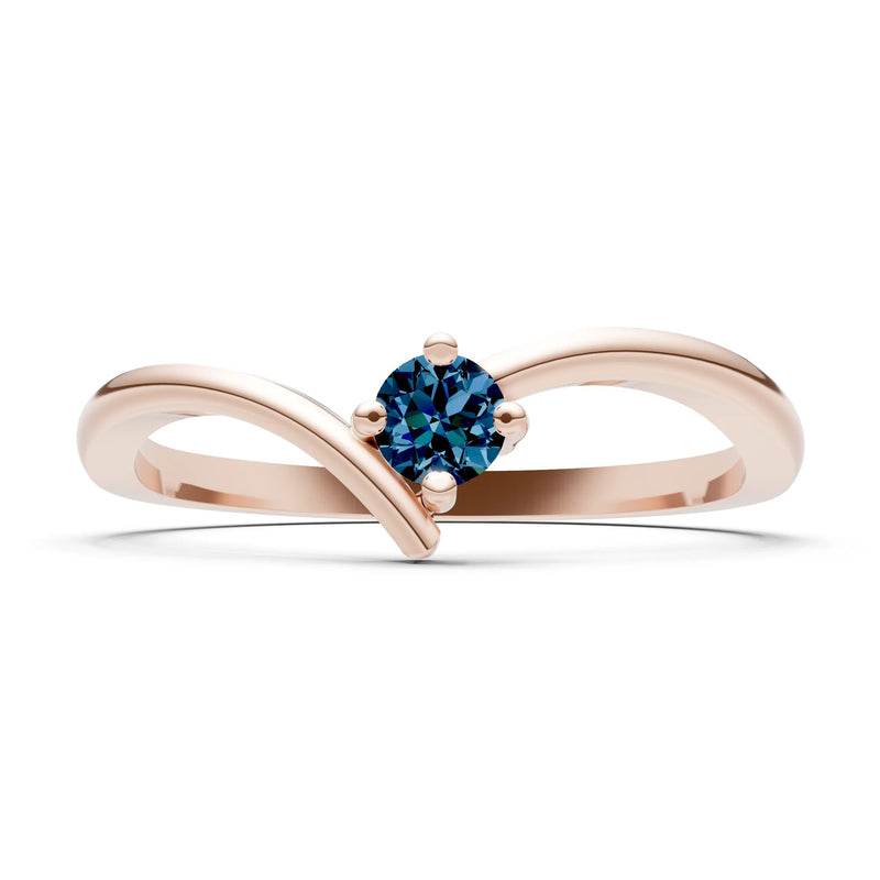 Asymmetrical Solitaire Sirius Ring