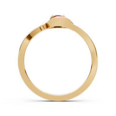 Wrap Solitaire Lunara Curve Ring