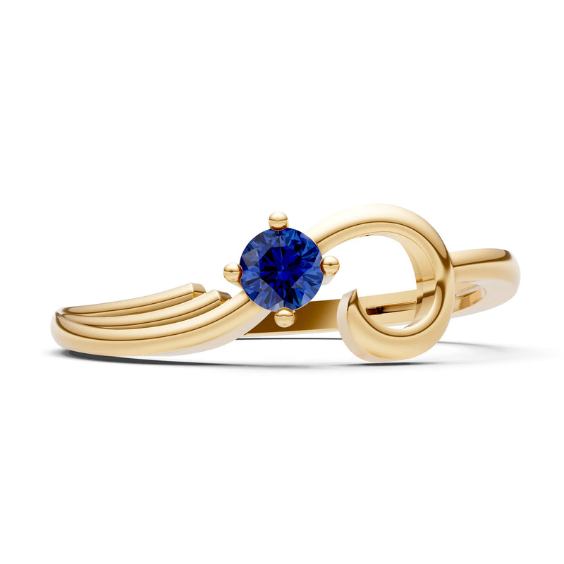 Scroll Accent Solitaire Ring