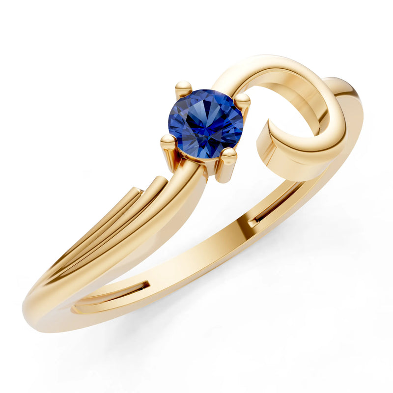 Scroll Accent Solitaire Ring