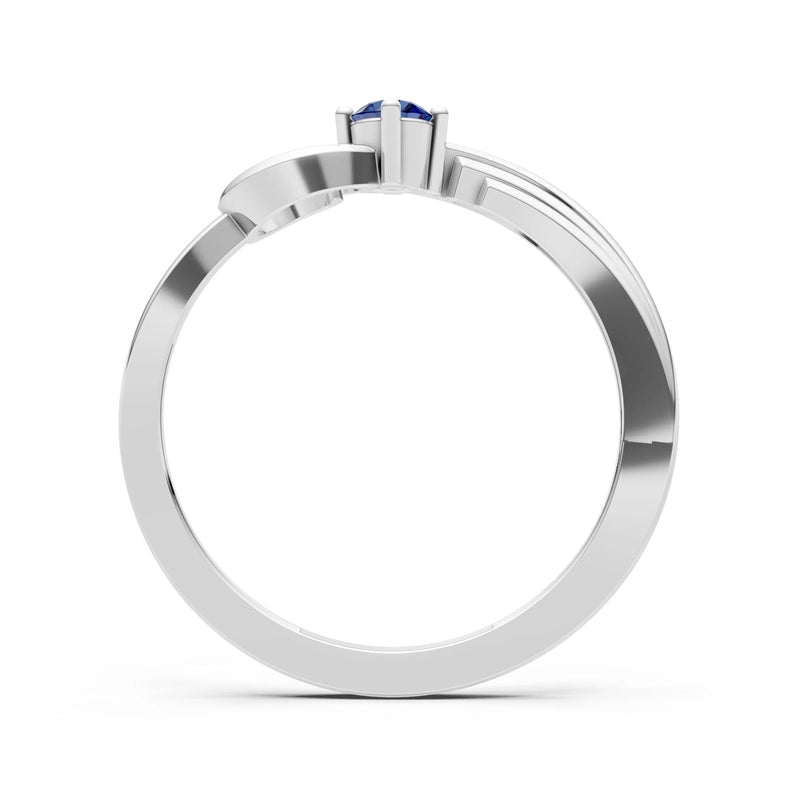 Scroll Accent Solitaire Ring