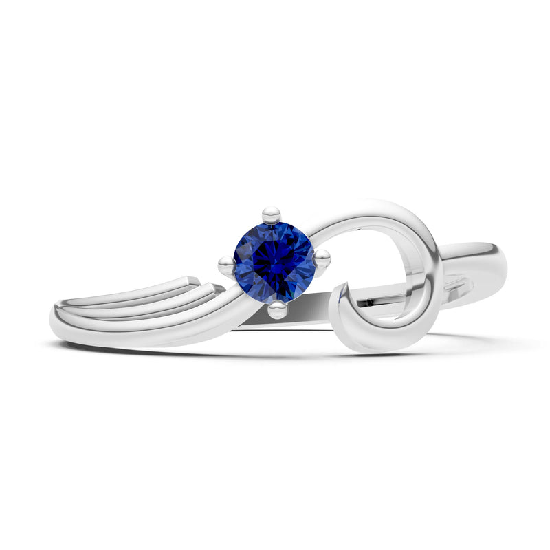 Scroll Accent Solitaire Ring