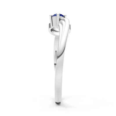 Scroll Accent Solitaire Ring