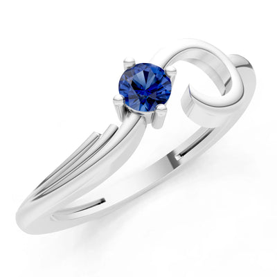 Scroll Accent Solitaire Ring