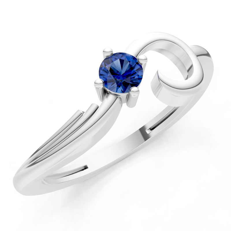 Scroll Accent Solitaire Ring