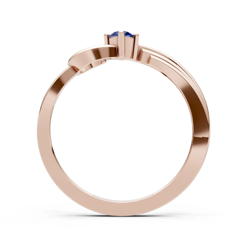 Scroll Accent Solitaire Ring