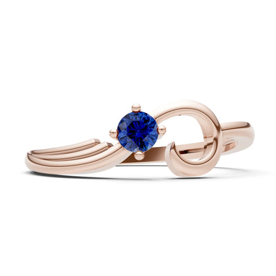 Scroll Accent Solitaire Ring