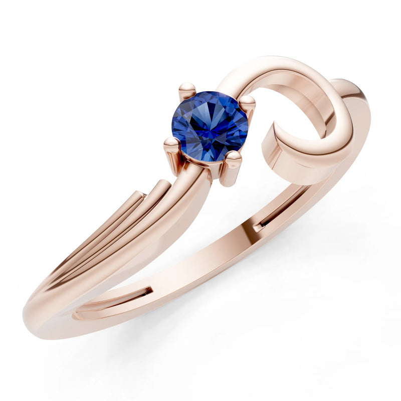 Scroll Accent Solitaire Ring