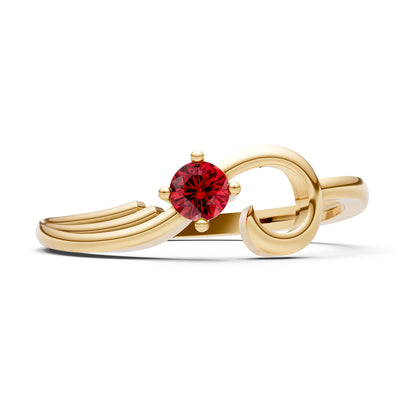 Scroll Accent Solitaire Ring