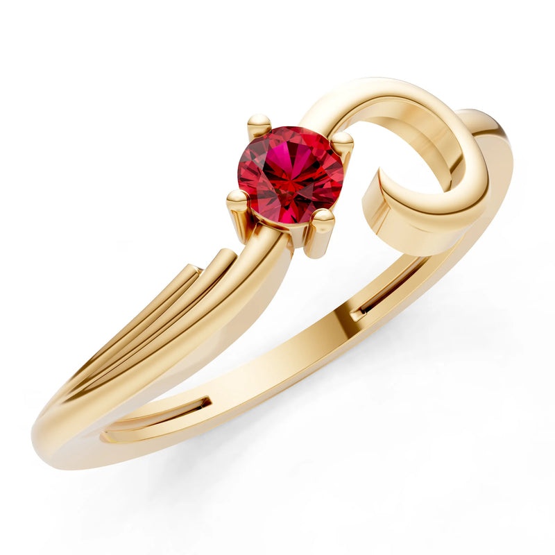 Scroll Accent Solitaire Ring