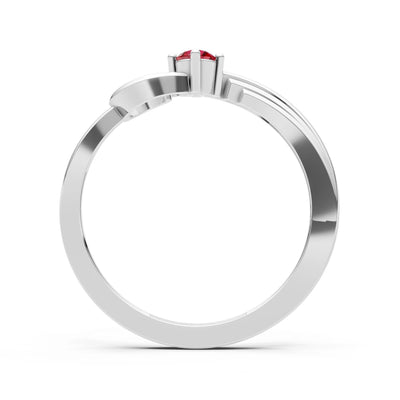 Scroll Accent Solitaire Ring