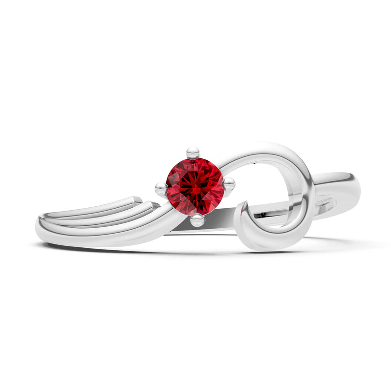 Scroll Accent Solitaire Ring