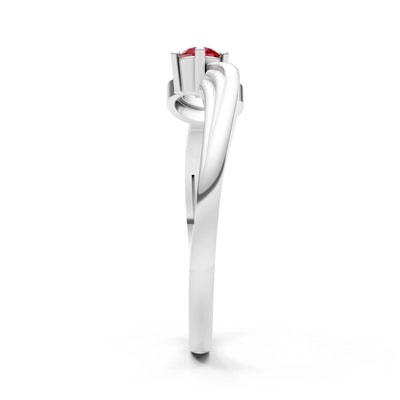Scroll Accent Solitaire Ring