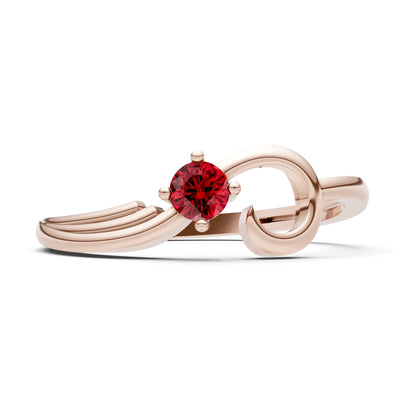 Scroll Accent Solitaire Ring
