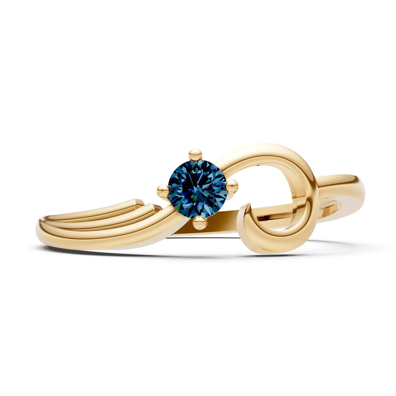 Scroll Accent Solitaire Ring