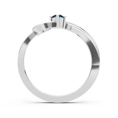 Scroll Accent Solitaire Ring