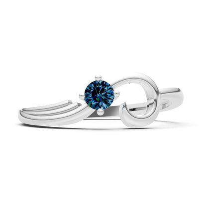 Scroll Accent Solitaire Ring