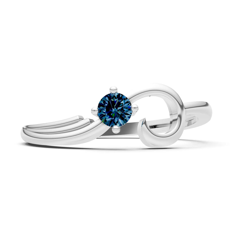 Scroll Accent Solitaire Ring