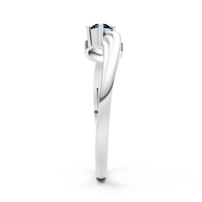 Scroll Accent Solitaire Ring