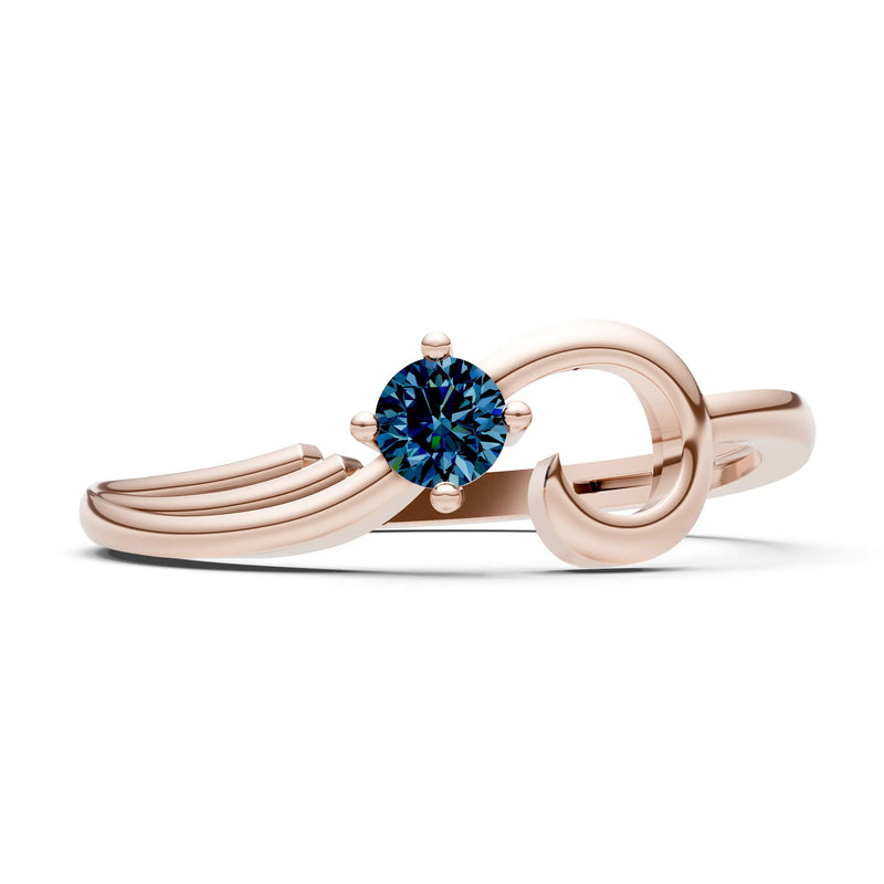 Scroll Accent Solitaire Ring