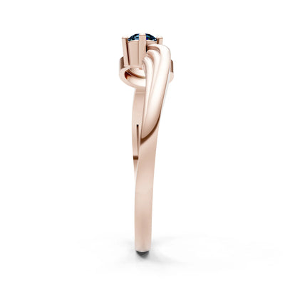 Scroll Accent Solitaire Ring